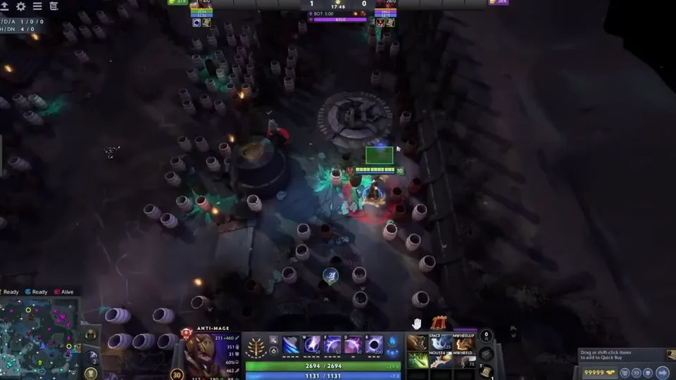 Full map hack removing fog of war in Dota 2